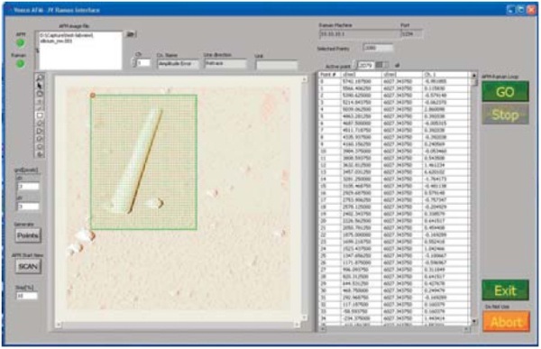 Veeco Open Architecture Labview routine: the initial AFM topography image is divided into discretized points.