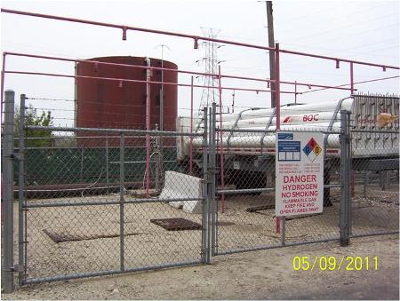 Stored Hydrogen-Tube Trailer Delivery System at Unit #6.