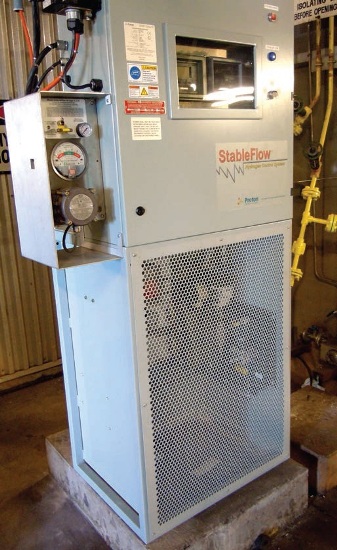 A pair of Proton OnSite StableFlow gas control systems to maintain optimal gas dryness, pressure and purity inside the generators.