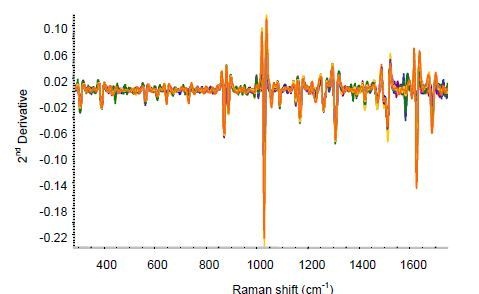 Second-derivative spectra for on-line ketoprofen measurements.