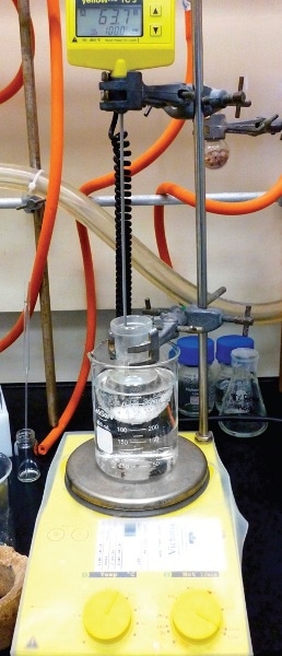 Experimental setup for the synthesis of acetophenone oxime