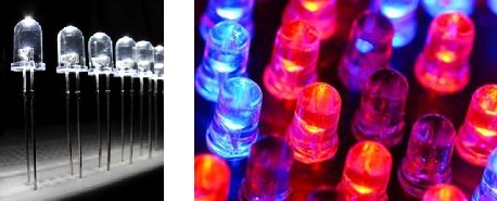 LEDs can produce neutral white light or shine in all colors of the spectrum.