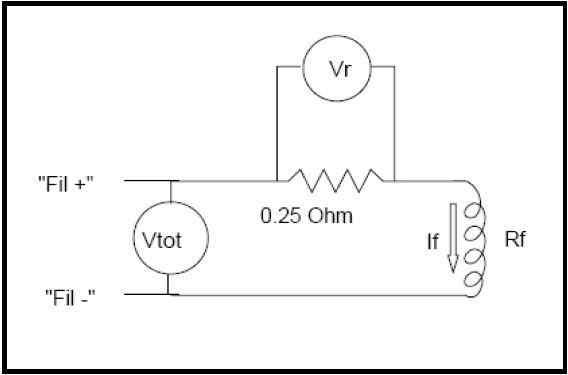 Filament test circuit