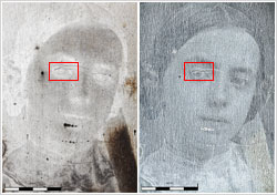 The daguerreotype image in under brightfield and darkfield illumination