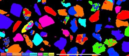 AutoPhaseMap showing complex mineral grains.