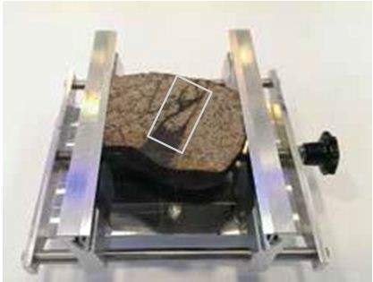 Historically cut sample of Mocs meteorite