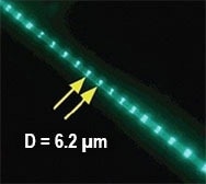 Photoluminescence micrograph for the type of fibers shown in Figure 2.