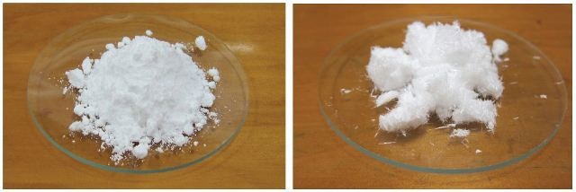 Crude and recrystallized salicylic acid