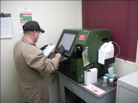 Technicians obtain oil analysis results in less than 15 minutes.
