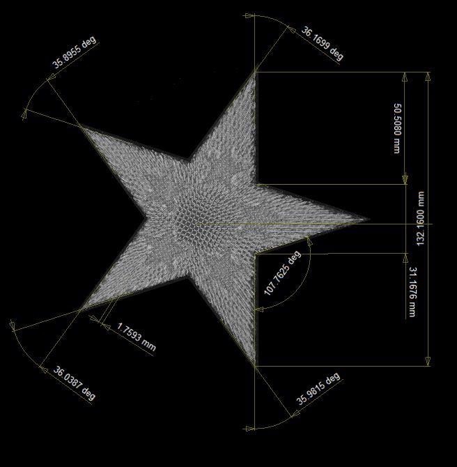 Features not fitted to the part can be created from point to point on the stars.