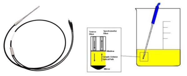 Fiber Optic Transflectance Dip Probe