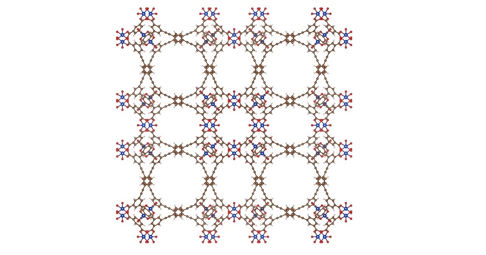 Characteristic structure of a Metal-Organic-Framework with large pores (NU-100)11