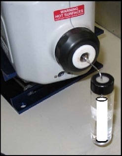 Direct headspace sampling of chemical odors produced from plastic samples placed in a septa-sealed vial