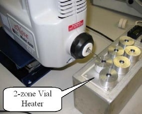 Direct headspace sampling of heated vials