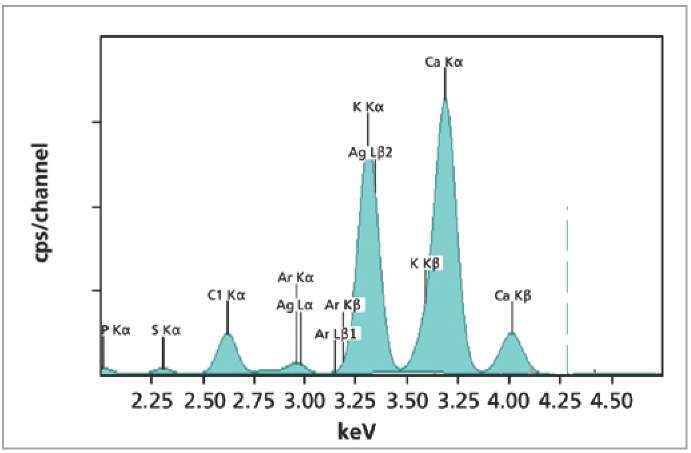 XRF spectrum of NIST1549 milk powder standard.