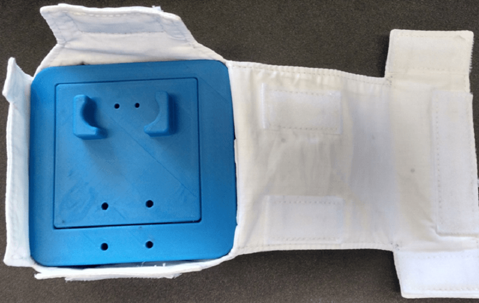 A 3D printed prototype of an EVA GoPro casing astronaut Mark Vande Hei used during a spacewalk on Oct. 10, 2017. Credits: NASA/JSC.