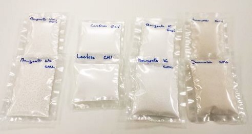 Sodium benzoate, lactose, potassium benzoate and sucrose packages