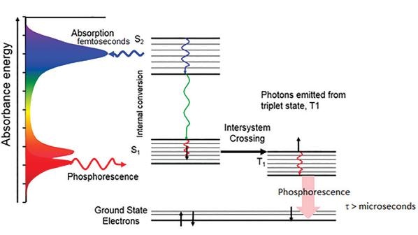 Jablonski diagram for Phosphorescence emission