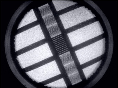 Ion beam profile on a test pattern