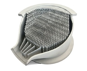 Cross sectional view of a high efficiency heat exchanger