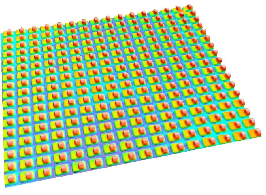 3D topography of a pressure sensor’s array before the release from substrate.