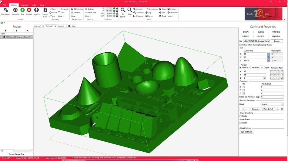 3D Printing Software allows direct import of industry standard STL files