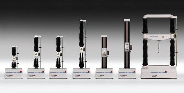 A range of Texture Analysers/Material Testers varying in maximum force capacity.