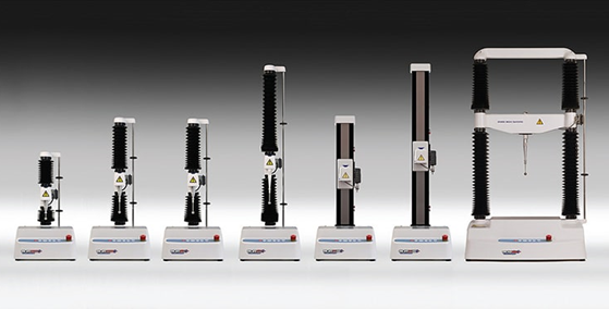 A range of Texture Analysers varying in maximum force capacity.