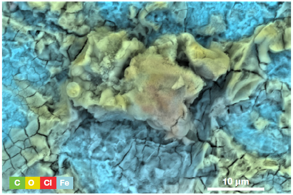 ChemiSEM image of the area displayed in Figure 5 (Acc voltage 15 keV, beam current 0.44 nA, acquisition time 60 s).