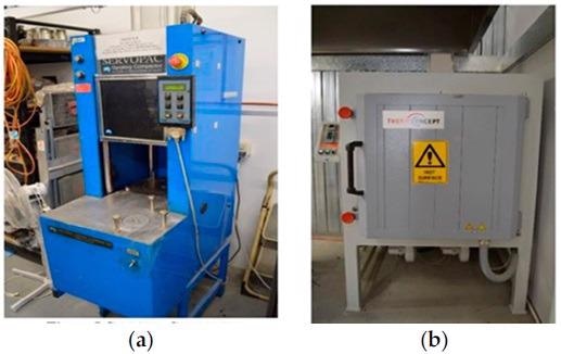 (a) Servopac gyratory compactor; (b) electric furnace.