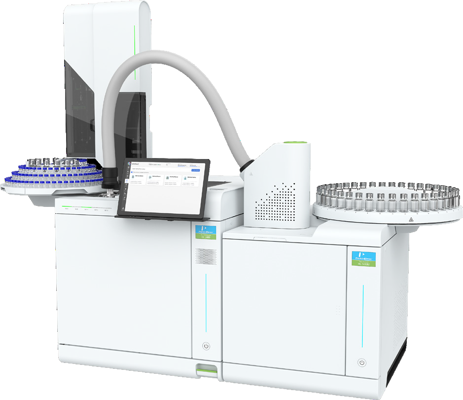 The PerkinElmer GC 2400 System with HS 2400 Headspace Sampler.