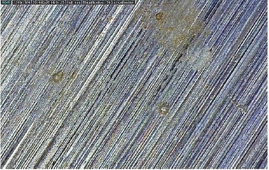 Chemically Cleaned: A micrograph of one Astro Pak sample shows that there were no embedded iron particles remaining.