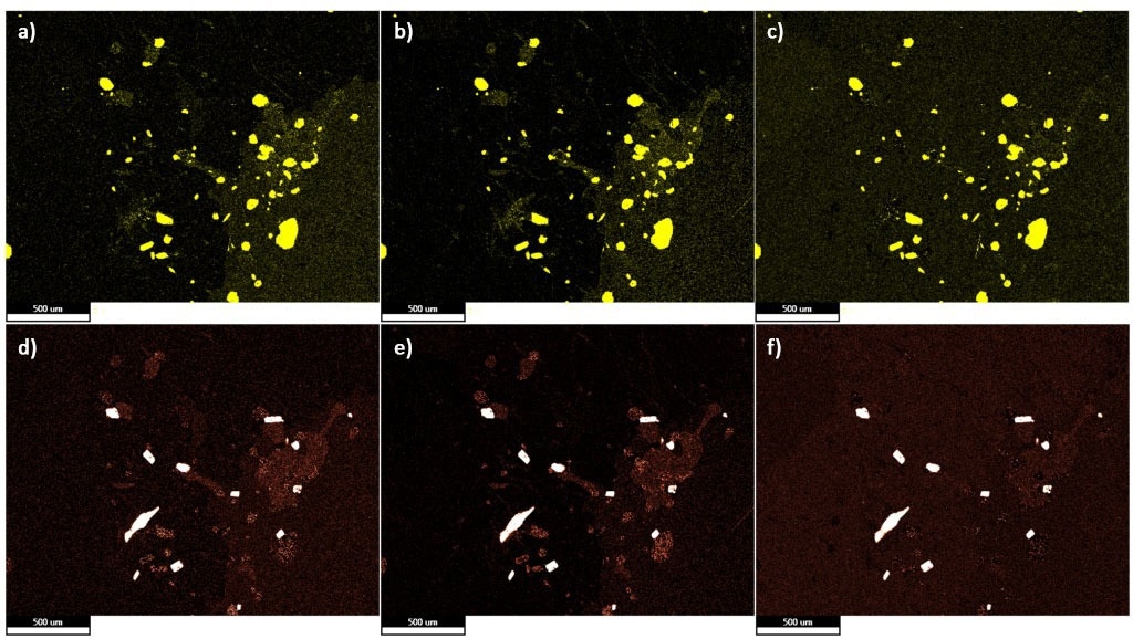High contrast and brightness image of Figure 2 to highlight the background outside the calcium phosphate and zirconium silicate grains.