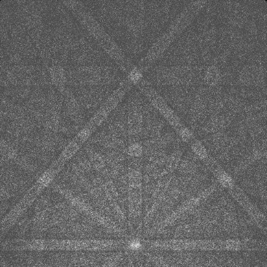 Simulated Si EBSD pattern with an average of one electron per pixel using only diffracted electrons.