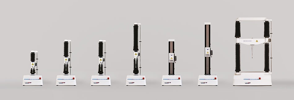 A range of Texture Analysers varying in maximum force capacity.