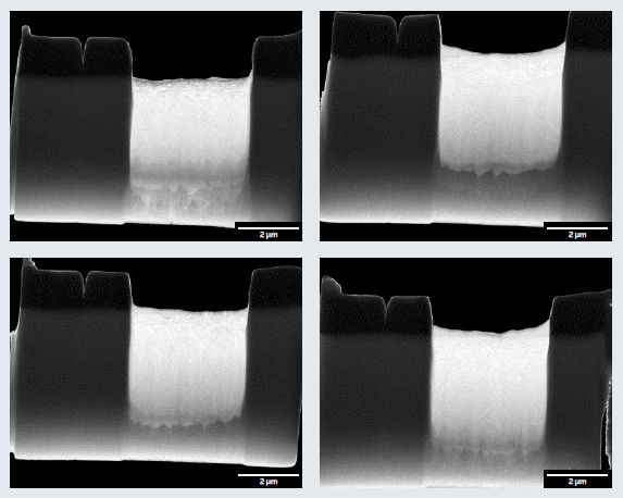 STEM Angular Dark Field images of titanium TEM samples prepared automatically with TESCAN AutoSlicer™ software to the average thickness of 65 nm.