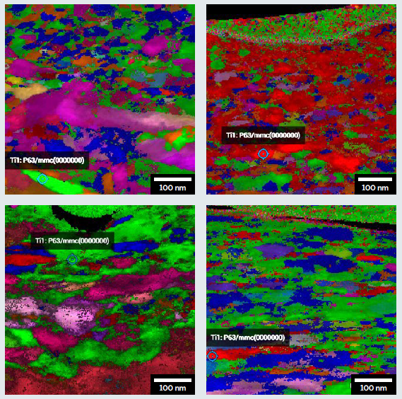 Corresponding grain orientation maps from the detail images shown in Figure 2.