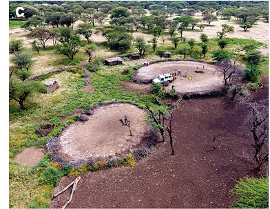 Location of study sites and aerial photos of bomas