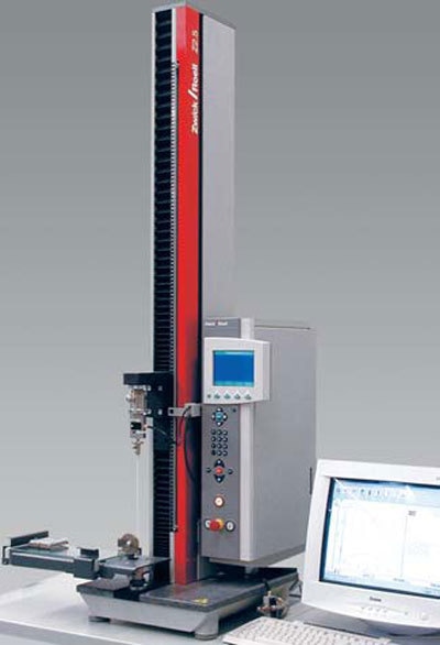 zwicki Z2.5 equipped with appropriate fixturing to determine the coefficients of friction (COF)