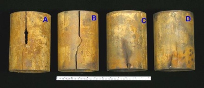 Four cracked couplings from a single casing string.