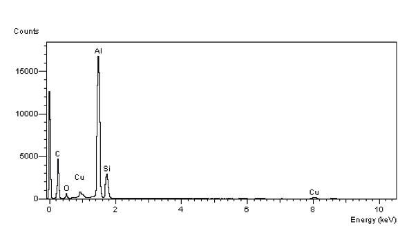 Typical EDS spectrum of aluminum diecast sample surface (as received)