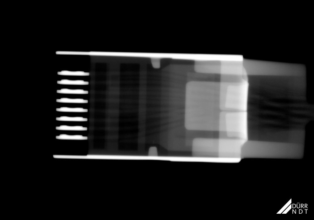 Connector plug, X-ray, evaluation of electrical connections.