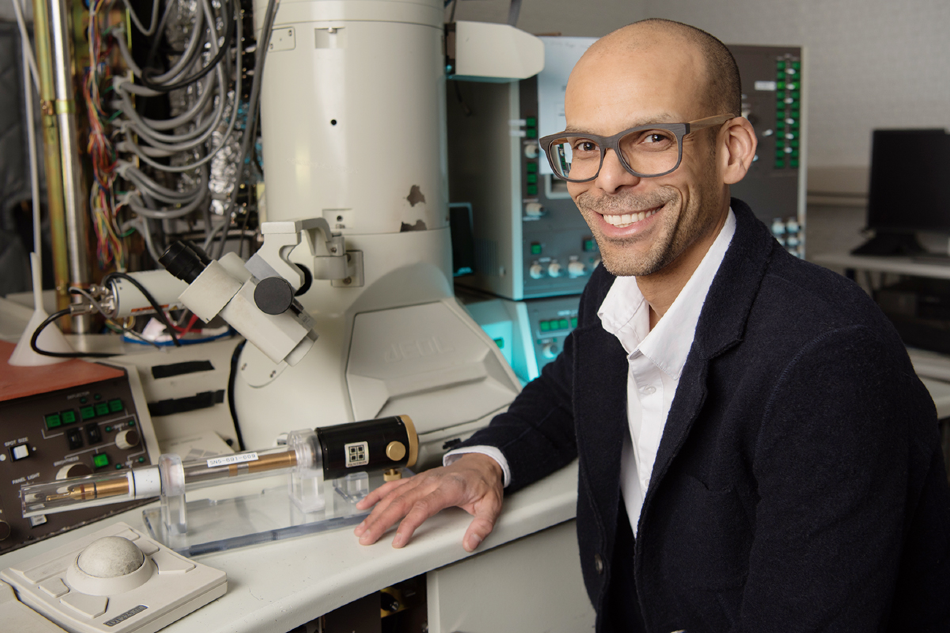 Materials science and engineering professor Shen Dillon uses electron microscopy and targeted laser heating for ultra-high temperature testing of aeronautical materials.