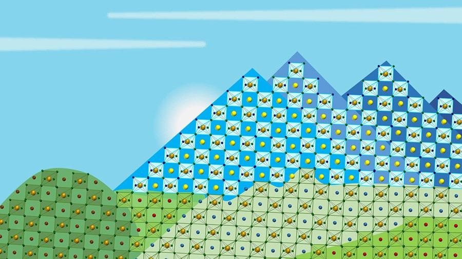 Artistic representation of an ionic defect landscape in the perovskites. Image Credit: Dresden University of Technology.