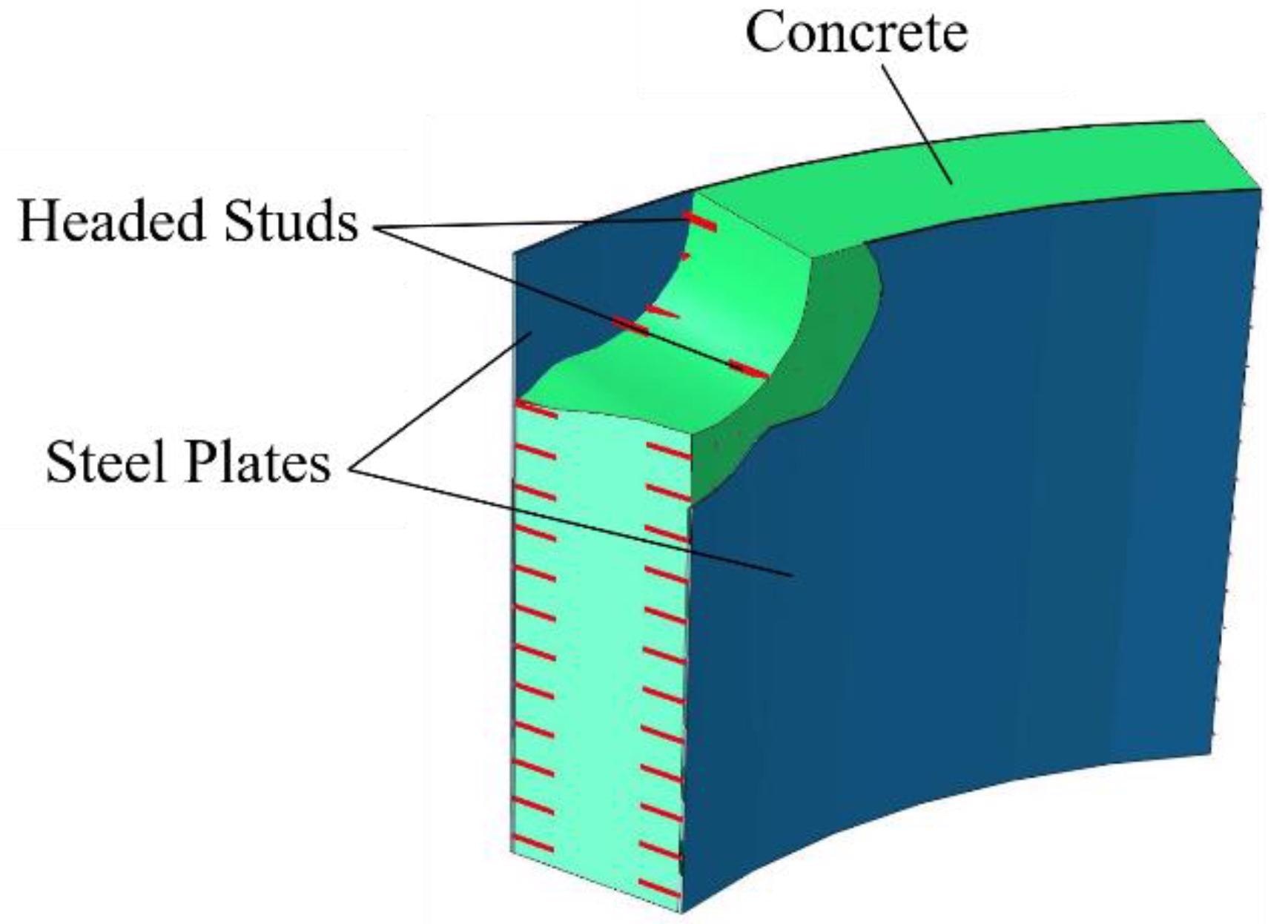 Schematic diagram of double steel plates reinforced concrete wall.