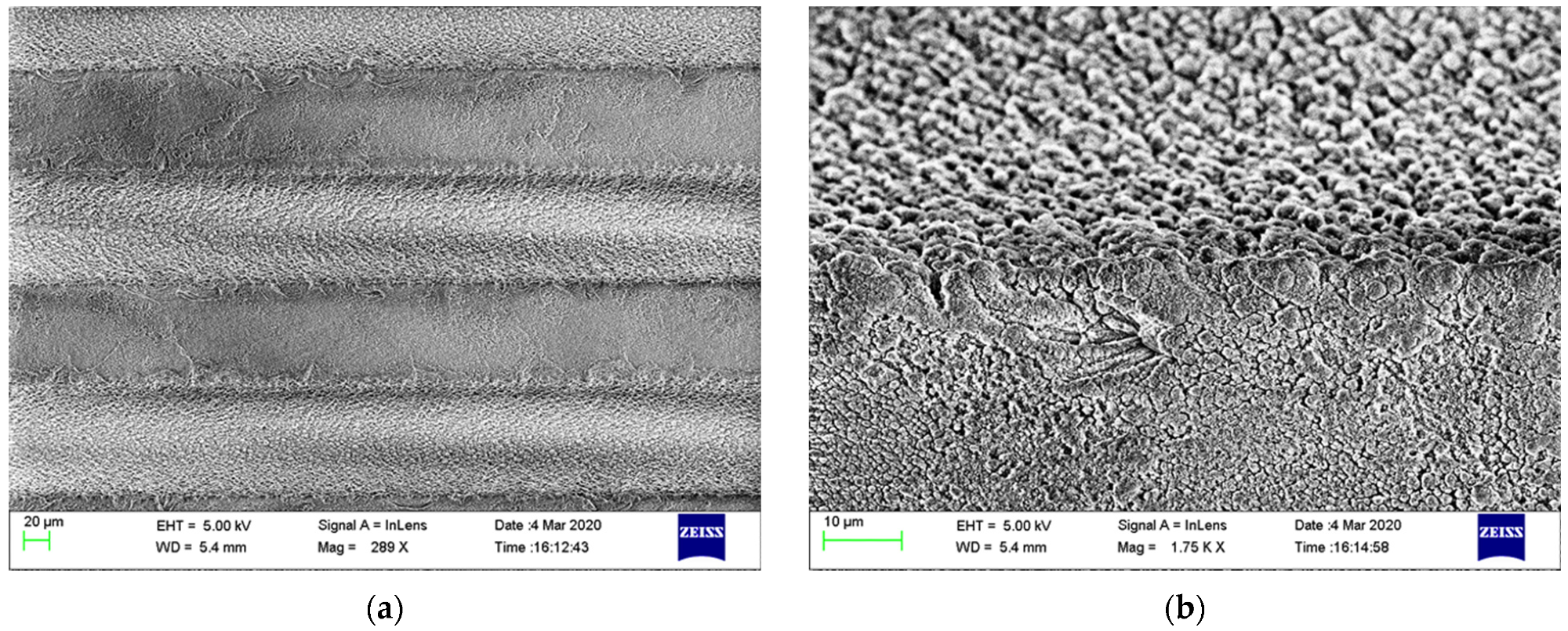 (a,b) SEM images of patterned SiO2/gold diffraction grating, where (b) demonstrates the groove interface. (c) AFM of the plane SiO2 surface covered with gold. (d) Raman spectra of CVD graphene used for metasurface fabrication.