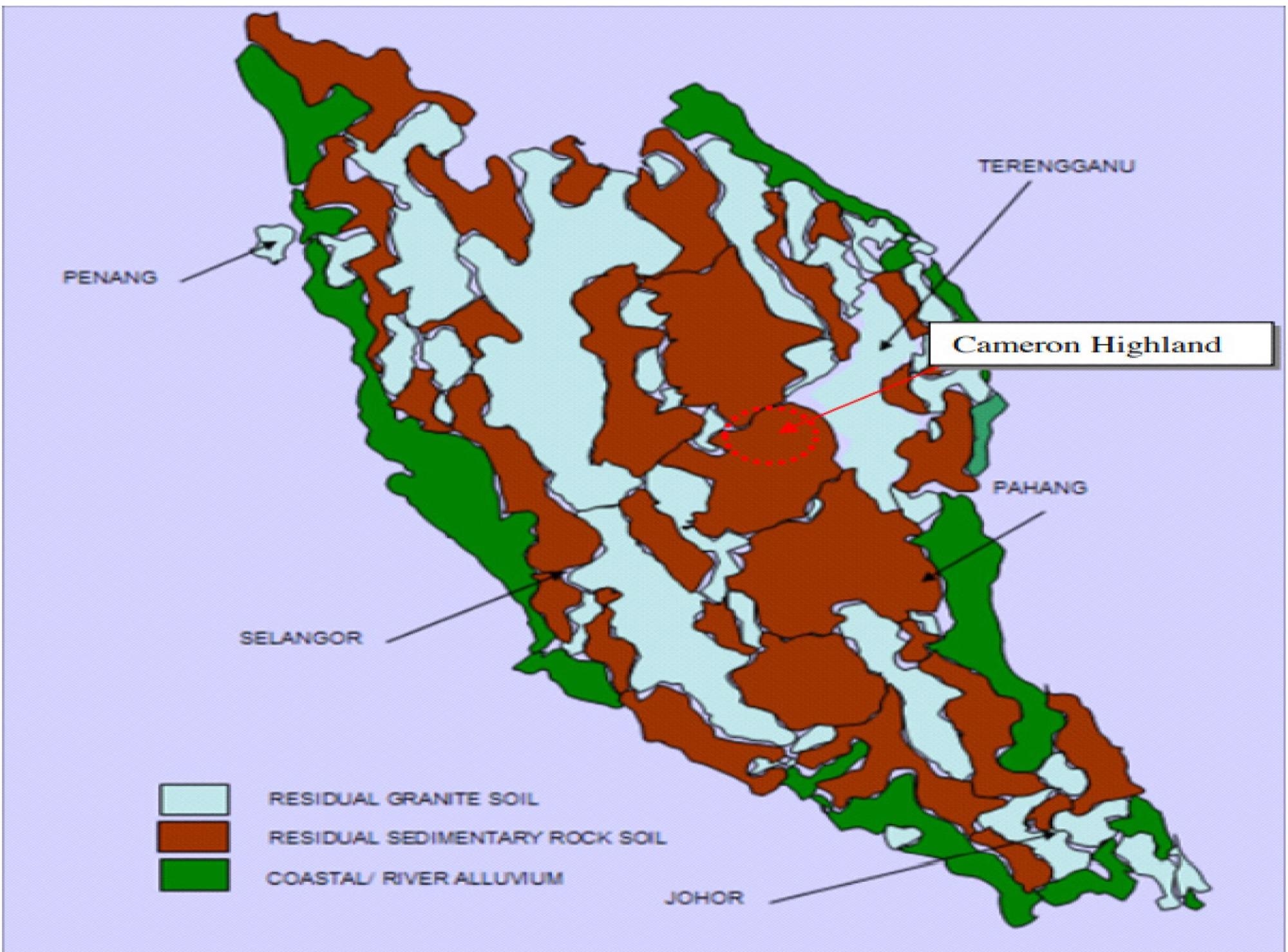 Malaysia map with the distribution of GRS.