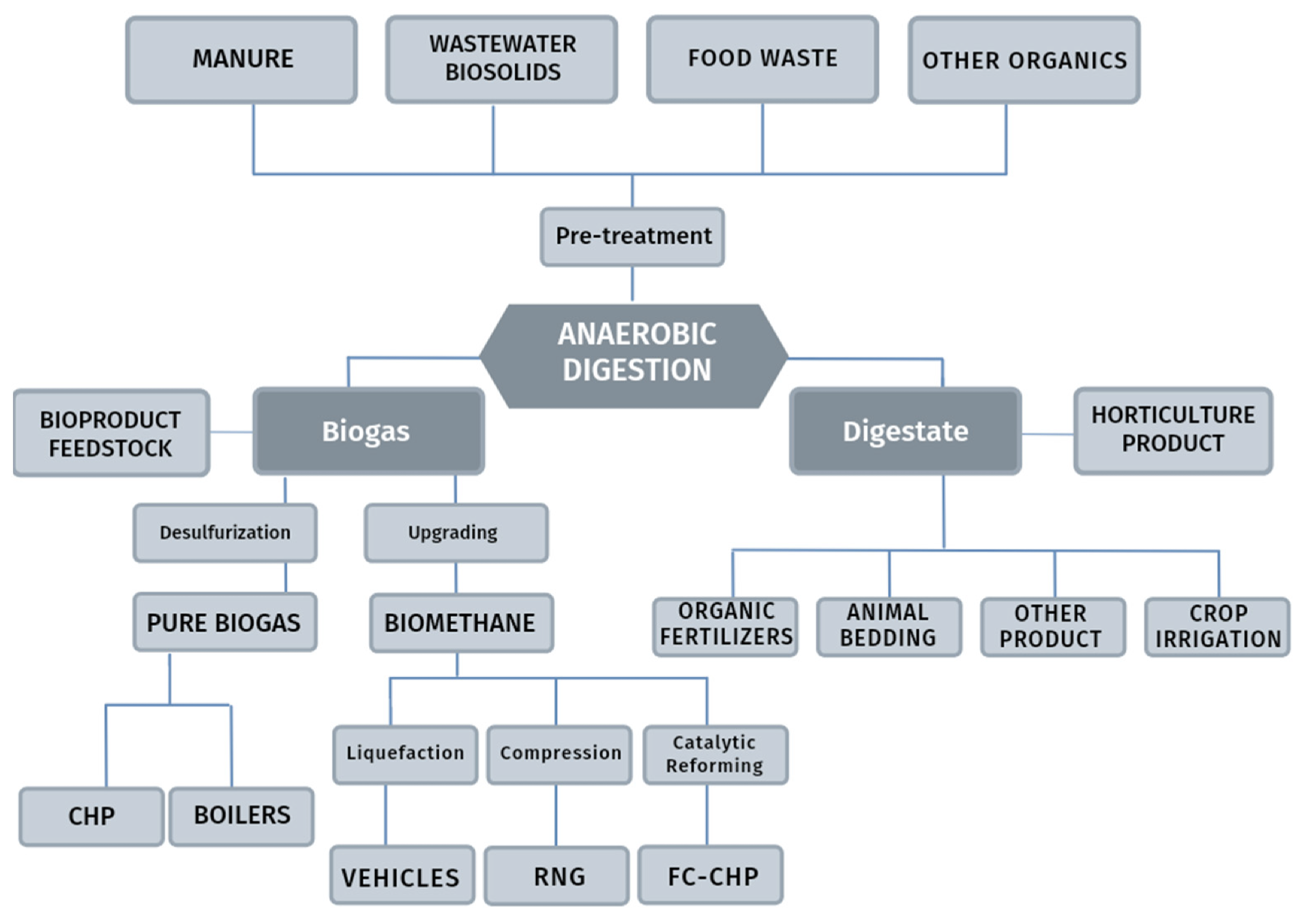Possibilités d'utilisation du biogaz.