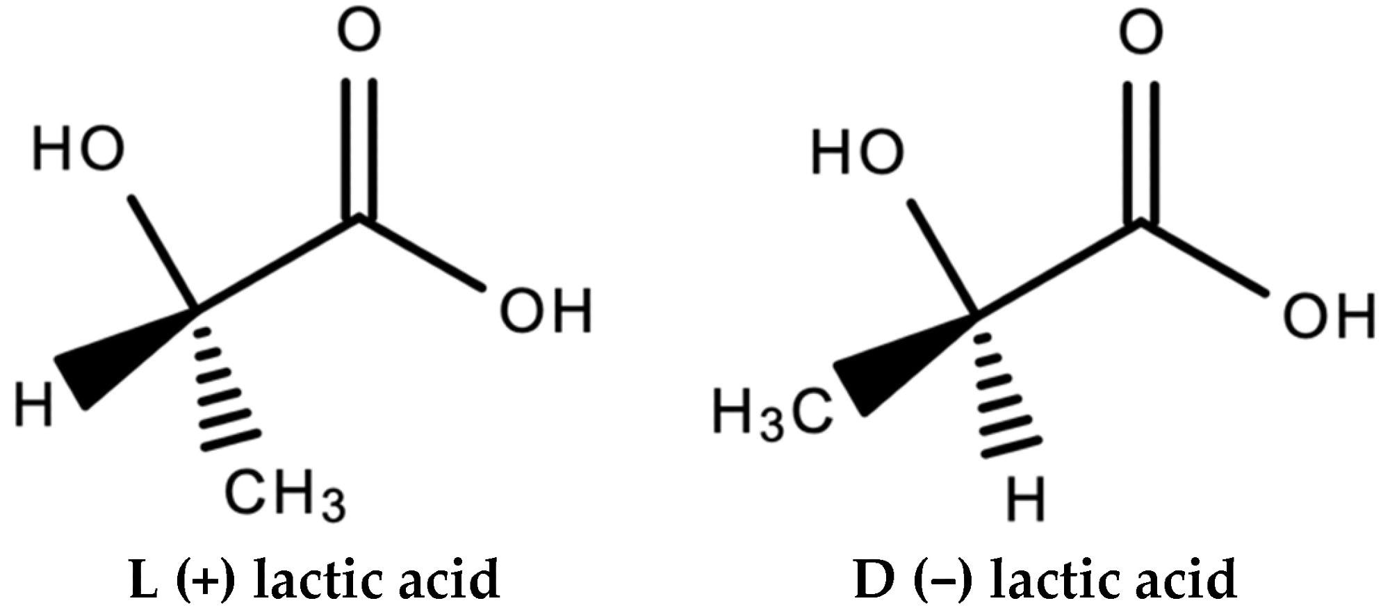 Stereoisomers of lactic acid.