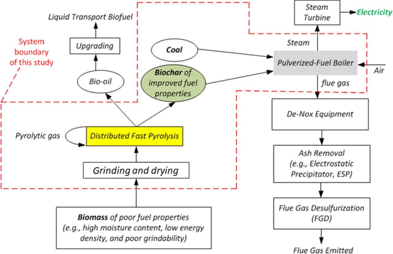 Conceptual diagram of the proposed biochar-based co-firing technology